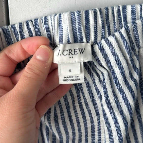 NWOT j crew linen blend striped navy skirt size small midi - Picture 4 of 4